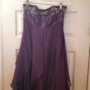 Monsoon Strapless Purple chiffon gown